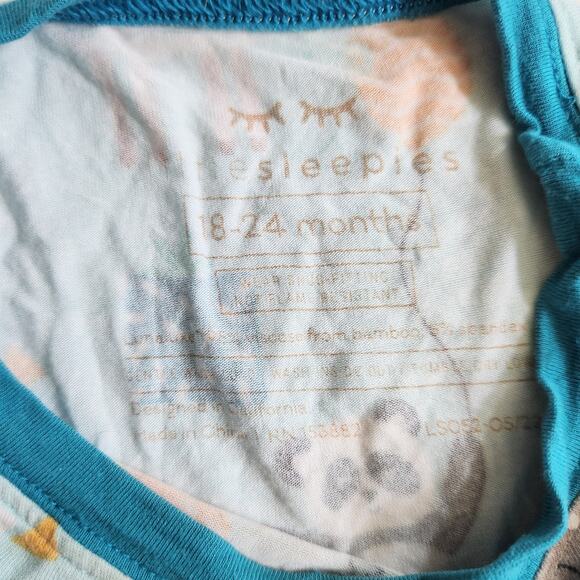 Little Sleepies Blue Party Animals Bamboo Viscose Pajama Set Size 18-24 months - Picture 6 of 6